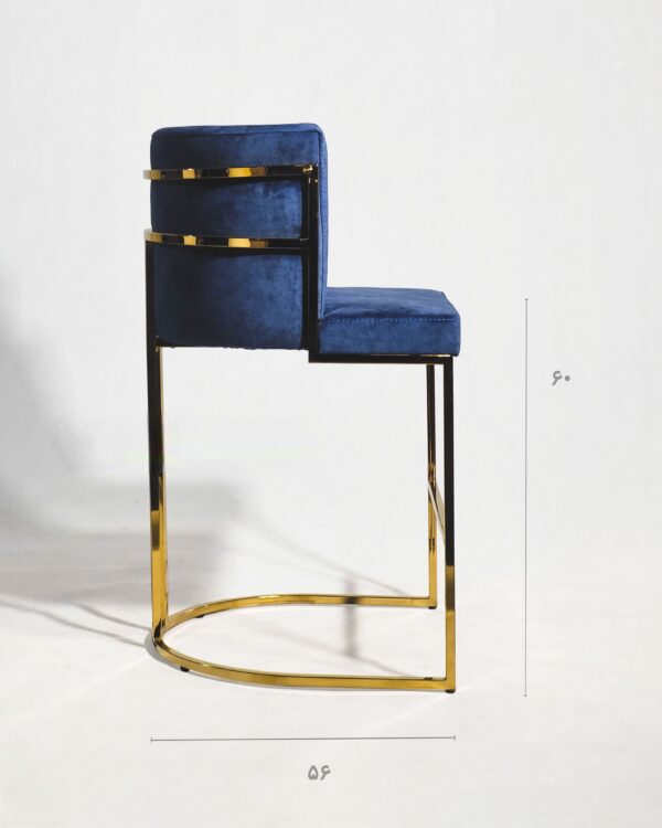 صندلی اپنی آبی لیندا با پایه فلزی طلایی